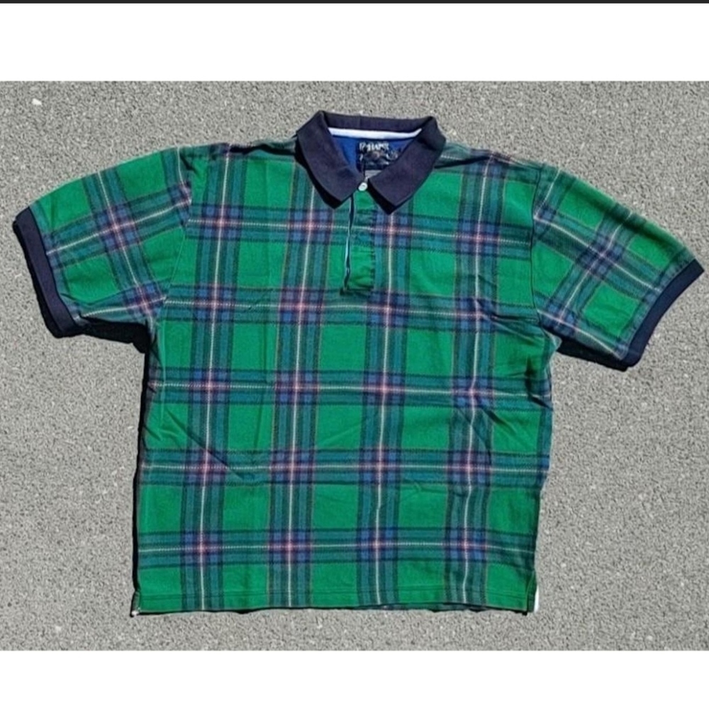 ​Vtg 90s Chaps Ralph Lauren Striped Polo T-Shirt Blue Large Nineties
